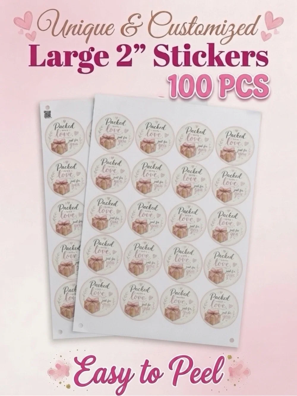 150pc Bundle 25 Large Poly Mailers, 25 Cards & 100 Stickers